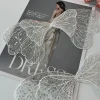 patchs en dentelle avec nœud brodé de perles argentées, voile de mariée, robe de mariée, vêtements, couvre chef, accessoires de couture