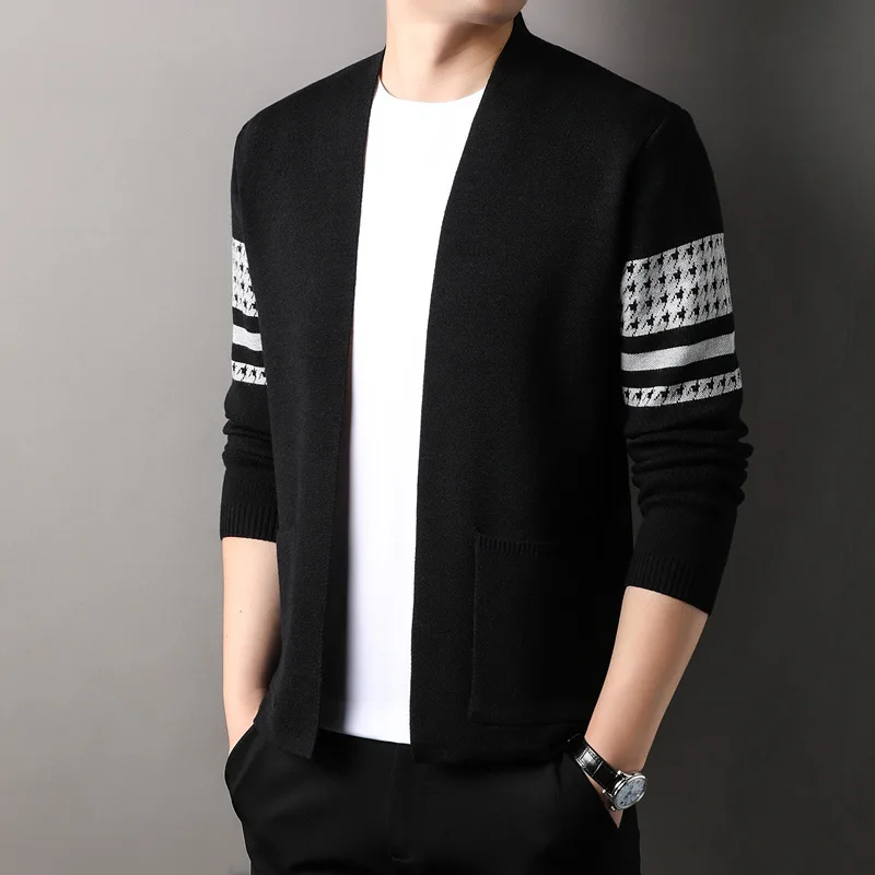 cardigan tricoté pour hommes, ample, décontracté, polyvalent, mode papa d'âge moyen, pull simple, manteau, printemps automne cardigan tricoté pour hommes, ample, décontracté, polyvalent, mode papa d'âge moyen, pull simple, manteau, printemps automne