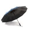 parapluie pour la pluie et le soleil, entièrement automatique, double section et double os pour les affaires sécurisées des hommes et des femmes, 1 pièce