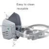 masque anti poussière + 20 filtres en coton respirateur demi visage masque anti poussière anti poussière de construction industrielle brume de sécurité masque à gaz
