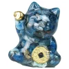 figurine de chat porte bonheur maneki neko, statue de chats d'argent, décoration pour mariage et anniversaire