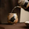 tasse à thé en porcelaine à bois d'imitation japonaise, bol à thé rétro en céramique chat zhiye, grande tasse principale unique pour la maison, service à thé kung fu