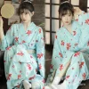 kimono cosplay women's formal attire traditional improvement clothes japanese cute pink literary and artistic portrait dress