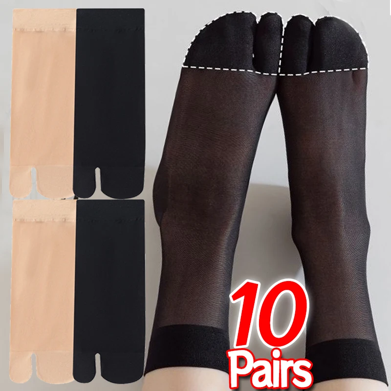 chaussettes d'été respirantes à bout fendu, ultra fines, en soie cristal clair, bas cool pour femmes et hommes, couleur unie, chaussettes japonaises à deux orteils chaussettes d'été respirantes à bout fendu, ultra fines, en soie cristal clair, bas cool pour femmes et hommes, couleur unie, chaussettes japonaises à deux orteils