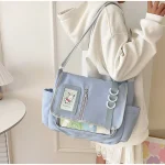 Sac Ita d&rsquo;anime japonais avec poche d&rsquo;affichage de broche de personnage, sac à bandoulière Harajuku Otaku, sac fourre-tout d&rsquo;école pour filles Y2k