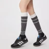 bas japonais vintage rayés pour femmes, chaussettes longues pour filles, automne et hiver, avec du coton