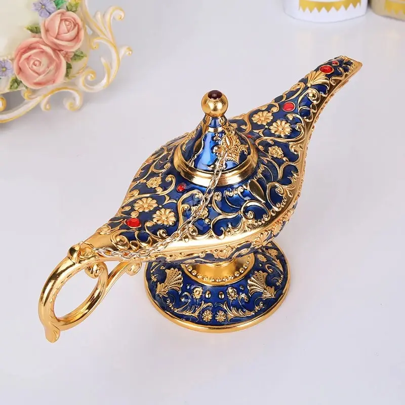 Lampe Aladdin ornement décoratif grande décoration de maison rétro européenne décoration en métal artisanat cadeau de vacances Lampe Aladdin ornement décoratif grande décoration de maison rétro européenne décoration en métal artisanat cadeau de vacances