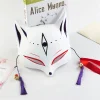 masque de renard anime peint à la main avec glands cloche, ixd'halloween, festival de cosplay, accessoire photo, cadeau mignon