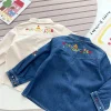 manteau brodé japonais pour garçons et filles, élégant col cowboy, chemise de petite et moyenne taille, nouvelle collection automne 2025