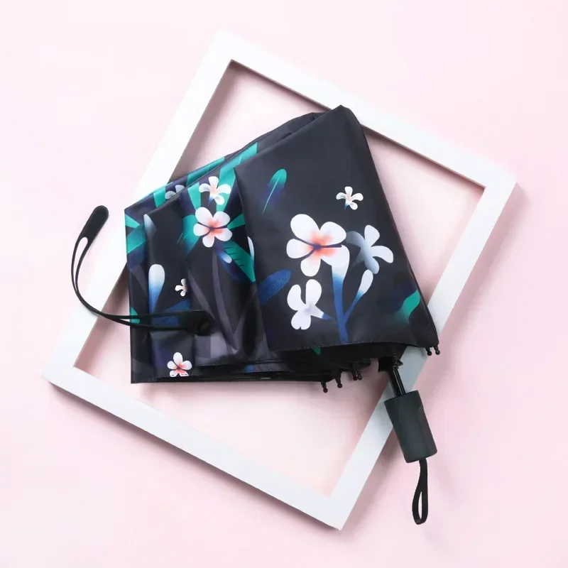 petit parapluie portable pour abri du vent, style artistique universitaire pour filles, belle couleur pure floraison dans l'eau petit parapluie portable pour abri du vent, style artistique universitaire pour filles, belle couleur pure floraison dans l'eau