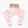 chaussettes japonaises pour filles, modélisation d'animaux, rayées, mignonnes, à compression, chaudes, kawaii, confortables, longues cuisses hautes, automne hiver
