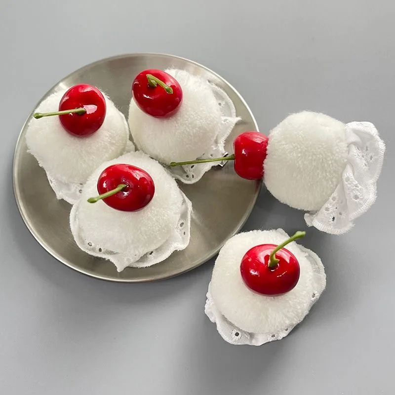 Épingles à cheveux lolita pour filles, boule moelleuse mignonne, rouge, sans dentelle, ornement de cheveux doux, accessoires de cosplay, thème créatif, accessoire photo, costume Épingles à cheveux lolita pour filles, boule moelleuse mignonne, rouge, sans dentelle, ornement de cheveux doux, accessoires de cosplay, thème créatif, accessoire photo, costume