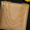 collier en acier inoxydable pour femmes, nouvelle atmosphère haut de gamme, perles délicates, chaîne multicouche en os, bijoux cadeaux de fête