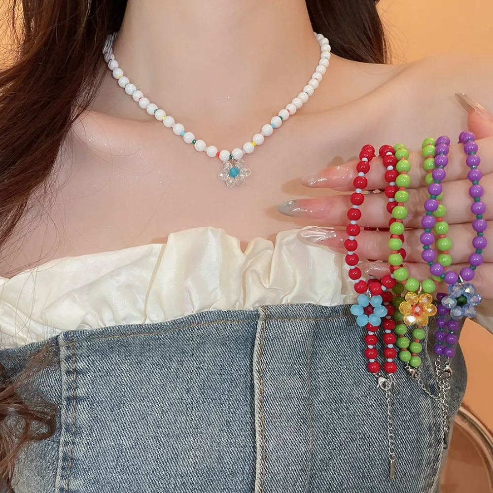 bijoux chics coréens, cadeau de fleurs, collier de perles, marguerite, fleurs, ornements, bohème, ras du cou, pendentif y2k, clavicule, vacances bijoux chics coréens, cadeau de fleurs, collier de perles, marguerite, fleurs, ornements, bohème, ras du cou, pendentif y2k, clavicule, vacances