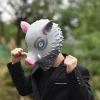 masque facial de cosplay demon slayer hashibira inosuke, accessoires de jeu de rôle anime d'halloween, cadeaux, jouets, fournitures de fête, accessoires