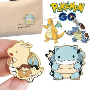 Broche en alliage Pokemon Dragonite Blastoise pour enfants, épinglettes Anime, bijoux, badge de fête, accessoires vestisensmignons, cadeaux d&rsquo;anniversaire