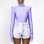 Haut violet à manches longues Fitness barboteuses femmes combinaisons Sexy bureau dame mode body une pièce femme salopette hauts PIW7 Haut violet à manches longues Fitness barboteuses femmes combinaisons Sexy bureau dame mode body une pièce femme salopette hauts PIW7