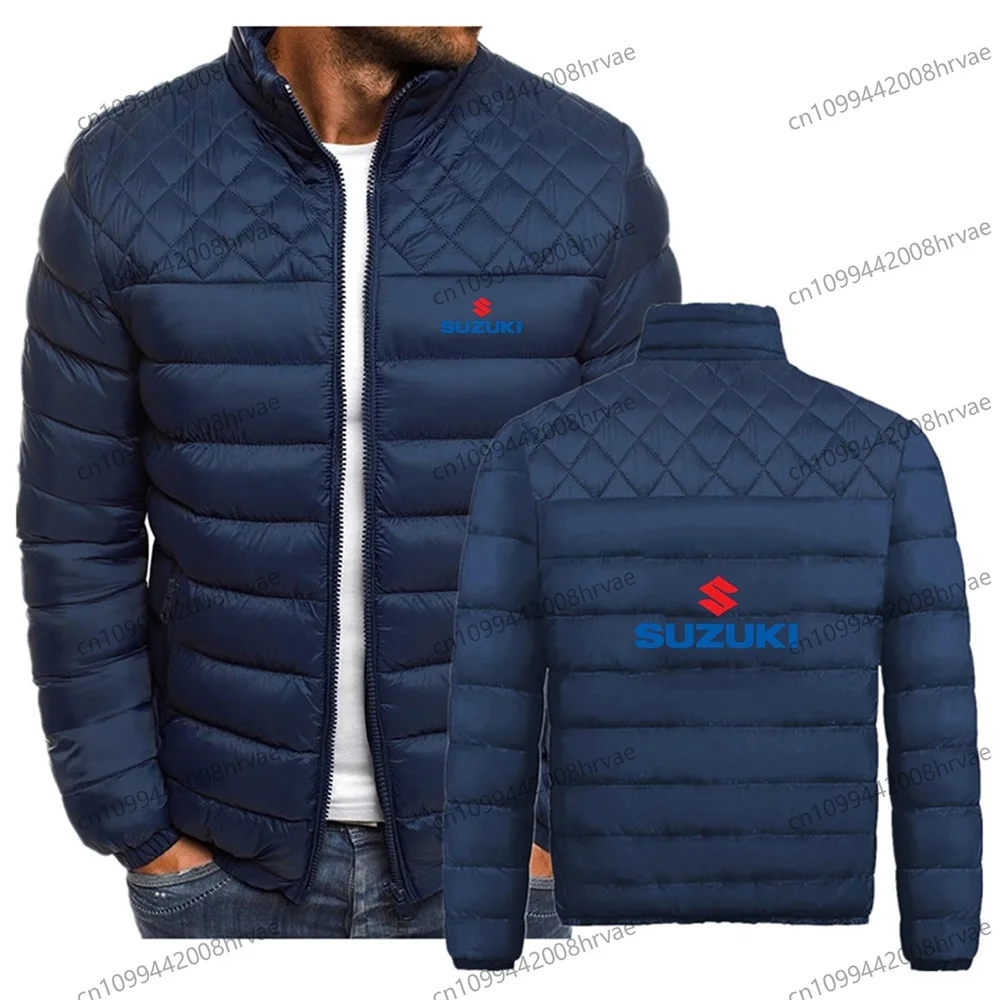 veste en coton légère, pliable et chaude pour hommes suzuki avec fermeture éclair complète, survêtement court épais. veste en coton légère, pliable et chaude pour hommes suzuki avec fermeture éclair complète, survêtement court épais.