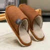 pantoufles d'intérieur pour hommes, automne et hiver, pour invités, légères, silencieuses, antidérapantes, en tissu suédé, chaussures de couple