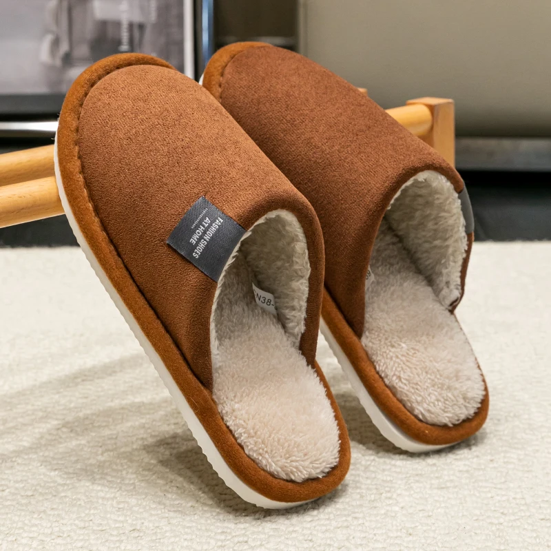 pantoufles d'intérieur pour hommes, automne et hiver, pour invités, légères, silencieuses, antidérapantes, en tissu suédé, chaussures de couple pantoufles d'intérieur pour hommes, automne et hiver, pour invités, légères, silencieuses, antidérapantes, en tissu suédé, chaussures de couple