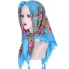 2025 fleur hijab femmes châle écharpe enveloppement chaud bohême impression foulard carré oreille de blé foulard hiver