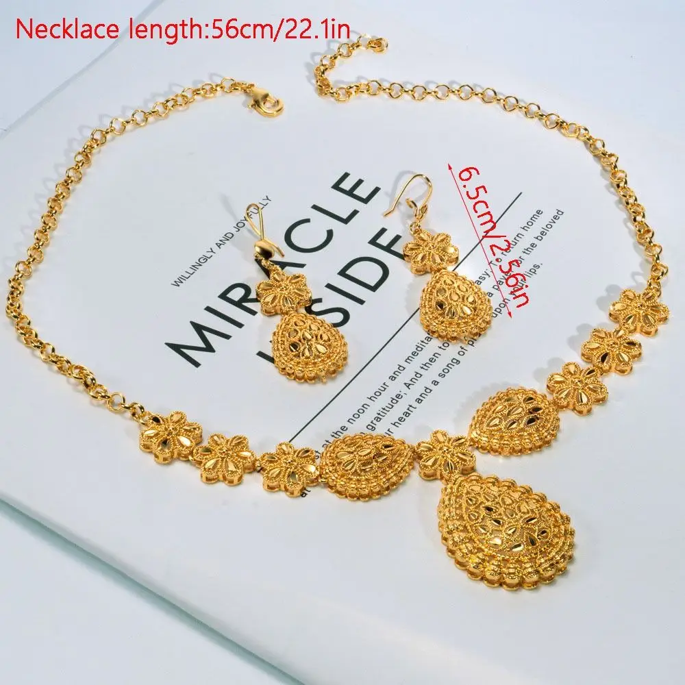 24k or dubai ensembles de bijoux cadeaux dubaï inde style couleur or collier boucle d'oreille ensemble grande fleur forme africaine ensembles de bijoux de mariée 24k or dubai ensembles de bijoux cadeaux dubaï inde style couleur or collier boucle d'oreille ensemble grande fleur forme africaine ensembles de bijoux de mariée