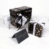 papier d'emballage cadeau flexible enduit noir, papier d'emballage de noël classique pour poupées plus grandes, ensembles de livres pour la saint valentin
