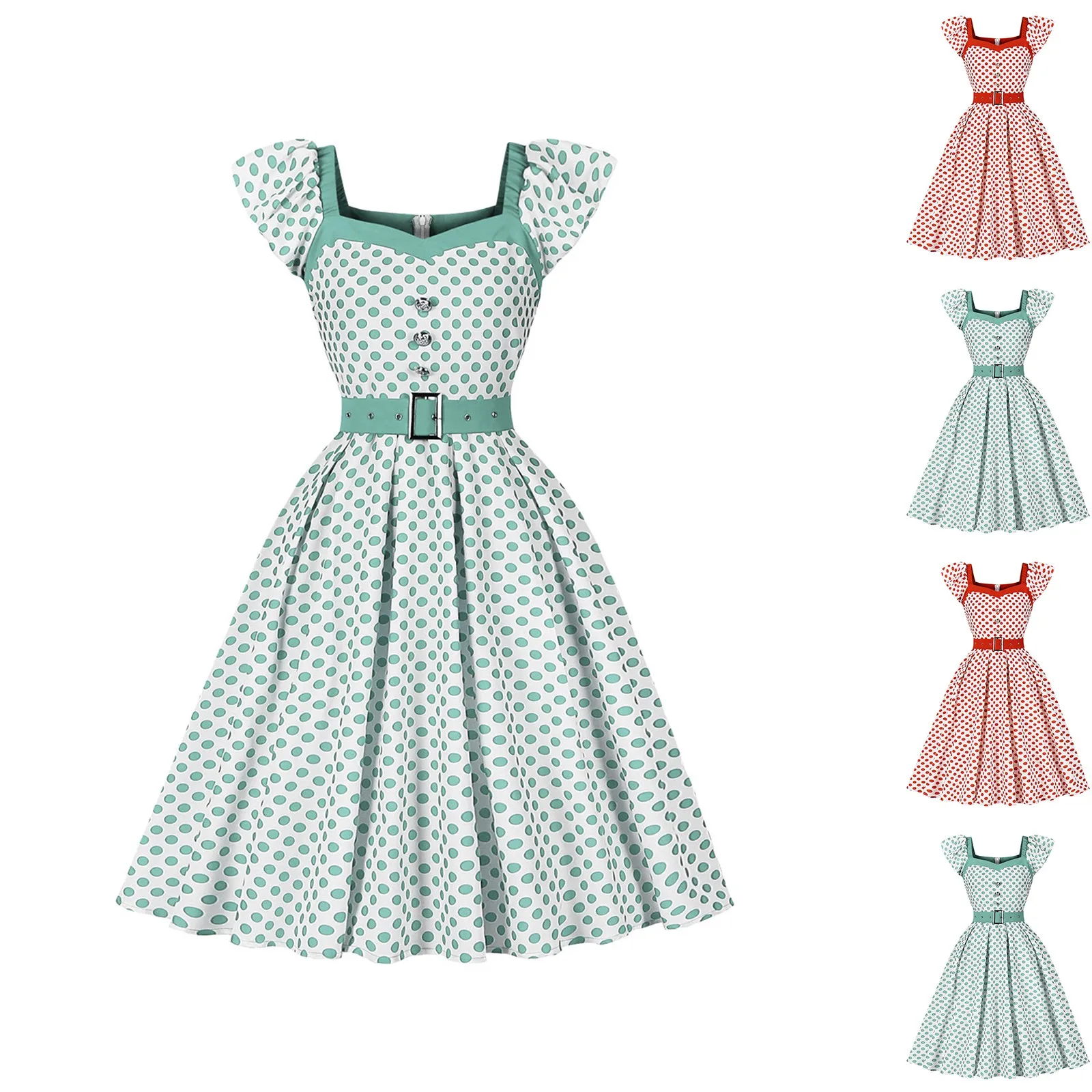 robe vintage kawaii vintage swing une ligne tenue décontractée pour l'été à pois imprimé patchwork élégant tenue de bureau robe de vacances robe vintage kawaii vintage swing une ligne tenue décontractée pour l'été à pois imprimé patchwork élégant tenue de bureau robe de vacances