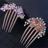 pinces à cheveux vintage à fleurs en cristal, style coréen, mode perle strass, peignes, épingles à cheveux brillantes pour femmes, accessoires pour cheveux