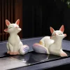 accessoires de cérémonie du thé, nouveau renard à couleur changeante, ornements pour animaux de compagnie, maison créative, petit renard, jeu de thé, figurines de bureau, décoration