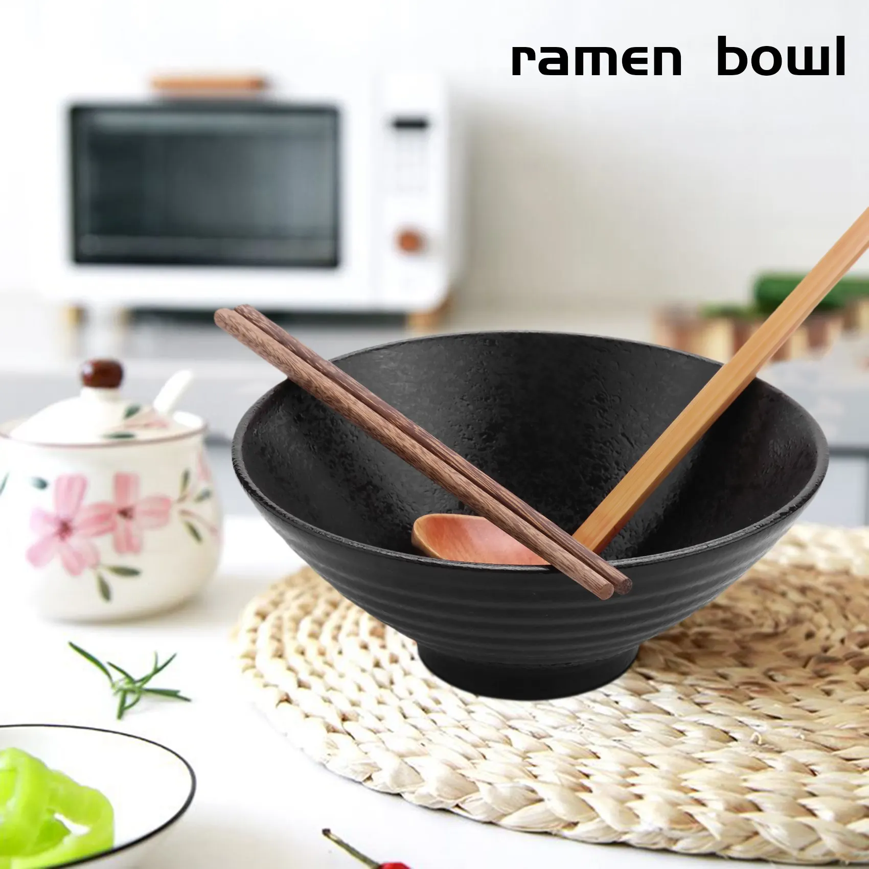 a19f bol à soupe ramen japonais avec cuillère et baguettes assortis, adapté à udon, soba, grande taille a19f bol à soupe ramen japonais avec cuillère et baguettes assortis, adapté à udon, soba, grande taille