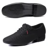 chaussures de danse latine pour hommes, salsa jazz, salle de bal, tango moderne, maille noire, semelle souple, entraînement de tennis, 39 46