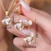 ensemble de bijoux de luxe élégants en zircon brillant pour femmes, collier et boucles d'oreilles polyvalents, tendance, bijoux de fête, cadeaux d'anniversaire, 3 pièces
