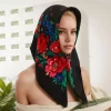 50le styles russes big flower headscarf bright color bandana scarf pour femmes rural looks headwrap for music festival