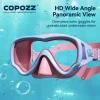 copozz masque de plongée sous marine et lunettes anti buée pour enfant, ensemble de tubes à ories facile