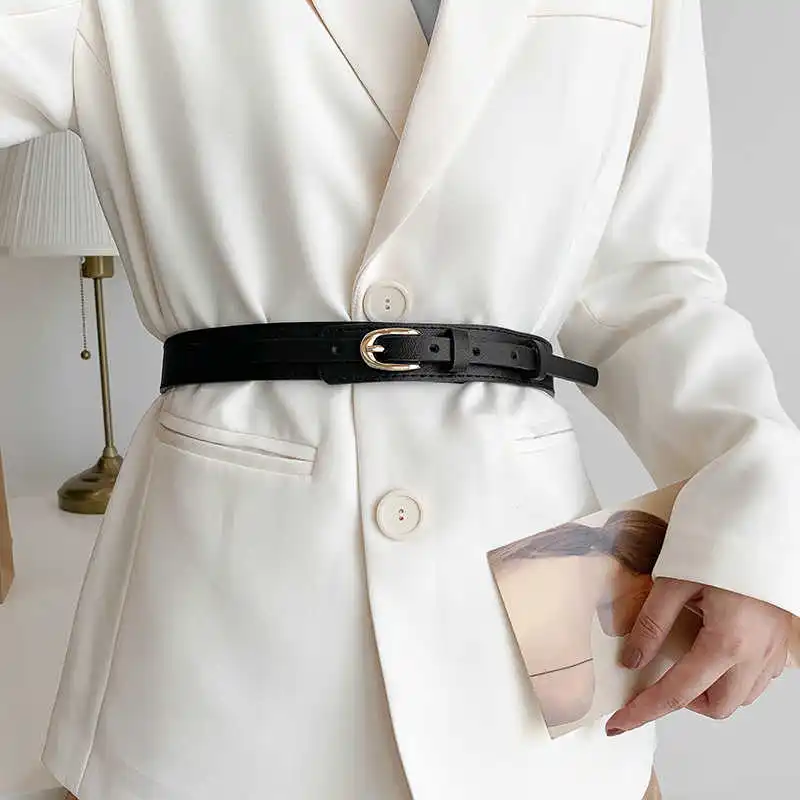 ceinture de taille large noire pour femmes, nouveau modèle, cintré à la taille, robe décorative, manteau, accessoire, ceinture polyvalente, style ins automne et été ceinture de taille large noire pour femmes, nouveau modèle, cintré à la taille, robe décorative, manteau, accessoire, ceinture polyvalente, style ins automne et été