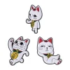 broche en alliage de chat porte bonheur, dessin animé mignon, broches en émail, badge en métal personnalisé et tendance, accessoires cadeaux amusants