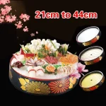 Seau à sushi japonais sashimi poisson cru plat de fruits de mer sushi cuisine plat de fruits nourriture chrysanthème plateau rond saumon assiette de glace