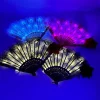 Fan pliant lumineux Lolita danse scène Performance ventilateur à main LED rétro rouge foncé noir Rose Fans fête de mariage photographie accessoire Fan pliant lumineux Lolita danse scène Performance ventilateur à main LED rétro rouge foncé noir Rose Fans fête de mariage photographie accessoire
