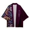 cardigan kimono rouge pour homme et femme, veste à motif de vague japonaise haori, vêtements traditionnels
