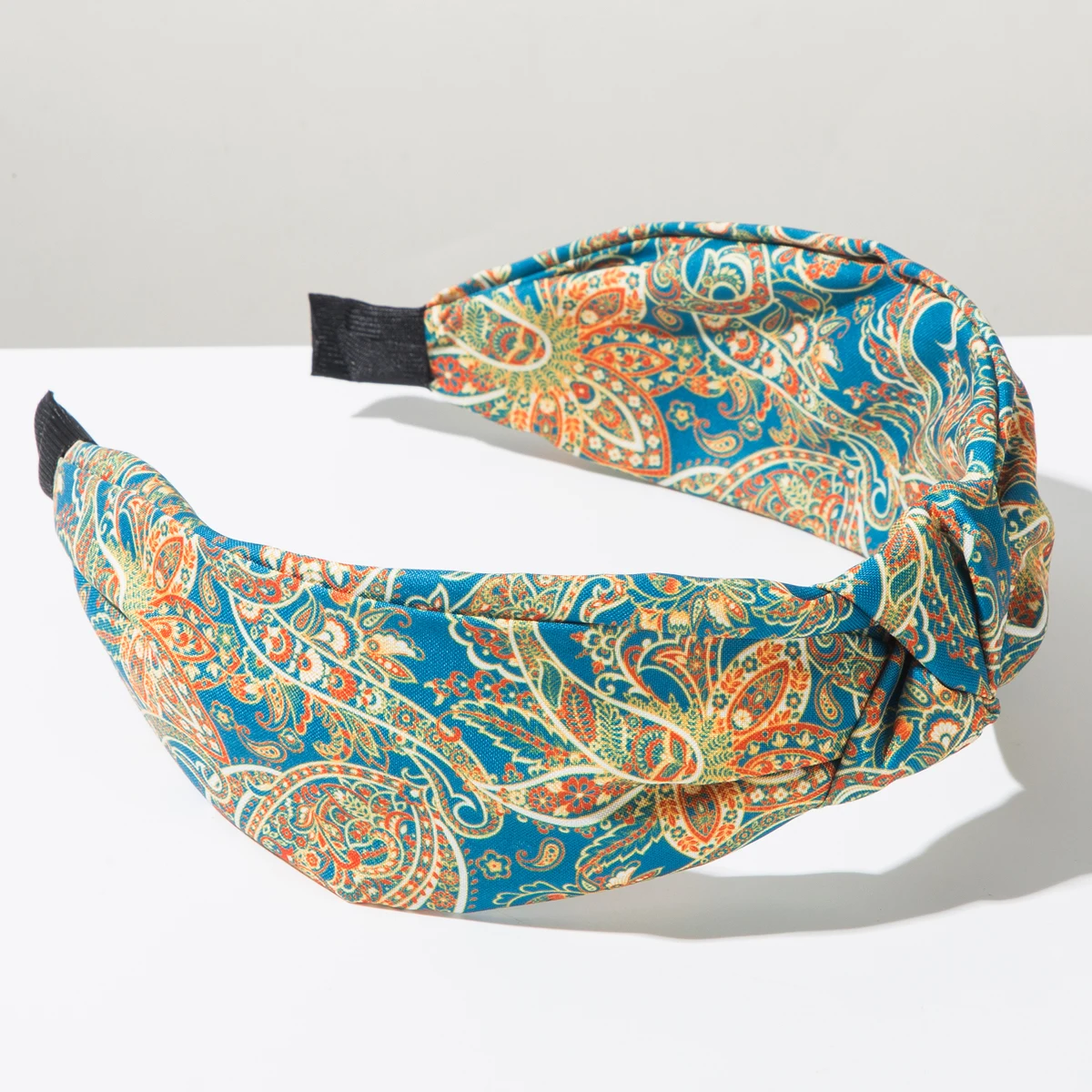 nouveau bandeau imprimé ultra large de style bohème rétro européen et américain, cheveux de style vacances en tissu de fleur de cajou pour femmes nouveau bandeau imprimé ultra large de style bohème rétro européen et américain, cheveux de style vacances en tissu de fleur de cajou pour femmes