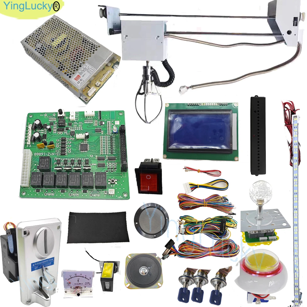 Kit de griffes de grue de 71cm, vente en portique, Machine de grue LCD PCB, Kit complet de jeu de grue de poupée, accepteur de pièces de monnaie PCB, récompense pour construire la machine à griffes Kit de griffes de grue de 71cm, vente en portique, Machine de grue LCD PCB, Kit complet de jeu de grue de poupée, accepteur de pièces de monnaie PCB, récompense pour construire la machine à griffes