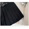 jupe rayée femme y2k japonais harajuku high street office college années 2000 style rétro a ligne mini jupe vêtements 2025 noir