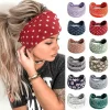 bandes larges de sauna boho pour femmes, turban élastique à nœud vintage, enveloppement de sauna pour filles, bandana en coton doux, accessoires pour cheveux