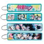 Hatsune Miku porte-clés Anime brodé porte-clés motos voitures sac à dos porte-clés décoration bijoux accessoires enfants cadeaux