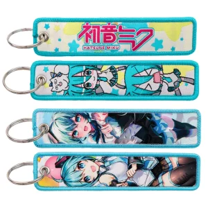 Hatsune Miku porte-clés Anime brodé porte-clés motos voitures sac à dos porte-clés décoration bijoux accessoires enfants cadeaux Hatsune Miku porte-clés Anime brodé porte-clés motos voitures sac à dos porte-clés décoration bijoux accessoires enfants cadeaux