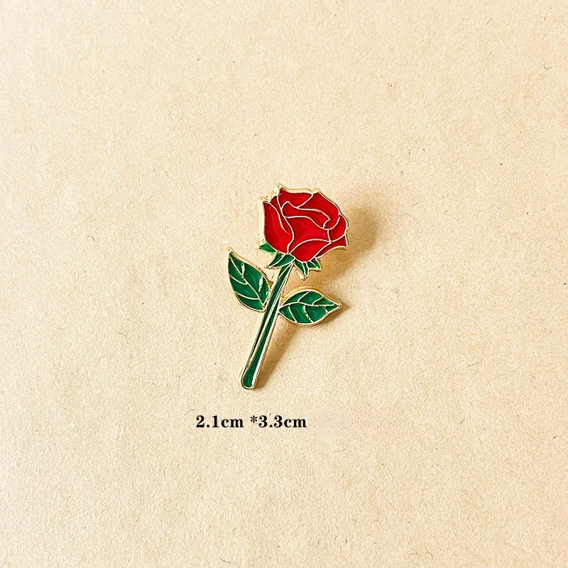 broches décoratives en métal rose rouge, pour documents dorés, à la mode, pour vêtements, sac à crayons, ornements broches décoratives en métal rose rouge, pour documents dorés, à la mode, pour vêtements, sac à crayons, ornements