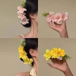 Essentiel de cheveux printemps-été pour fille, peigne à cheveux Chic en fleurs de cerisier, accessoires pour cheveux à pince à bord en bâtons de fleurs.