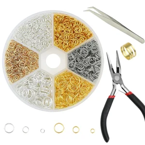 Kc – ensemble de bagues de saut ouvertes en alliage de couleur or, Kit d’accessoires pour bricolage, Bracelet, collier, chaîne, fournitures de fabrication, résultats 4 6 8mm Kc – ensemble de bagues de saut ouvertes en alliage de couleur or, Kit d’accessoires pour bricolage, Bracelet, collier, chaîne, fournitures de fabrication, résultats 4 6 8mm