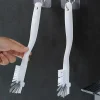 brosse d'évier de style japonais, brosse de nettoyage de tasse avec poignée longue, conception de coude, trou de queue, accessoires de nettoyage de crevasses muraux suspendus